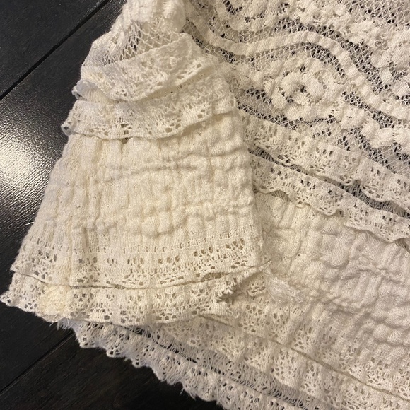 Zara Ivory Lace Top with Front Tie - Picture 10 of 11